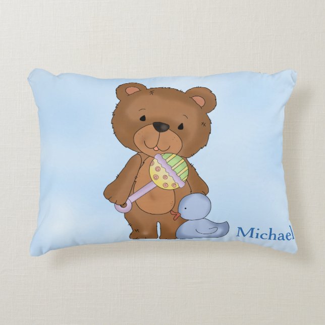 Persoonlijke Pillow Baby Teddy Bear Accent Kussen (Voorkant)