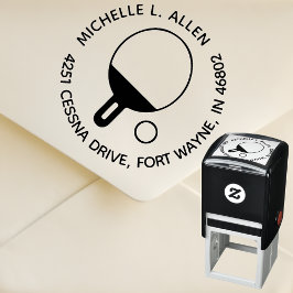 Persoonlijke Pingpong Ronde Retour Adreskaart Zelfinktende Stempel