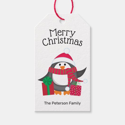 Persoonlijke Pinguïn Cadeaulabel (Voorkant)