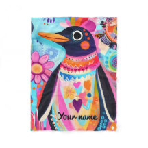 Persoonlijke Pinguïn Deken: Kleurrijk Arctisch