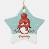 Persoonlijke Pinguïn Kerstmis Keramisch Ornament (Voorkant)