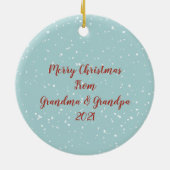 Persoonlijke Pinguïn Kerstmis Keramisch Ornament (Achterkant)