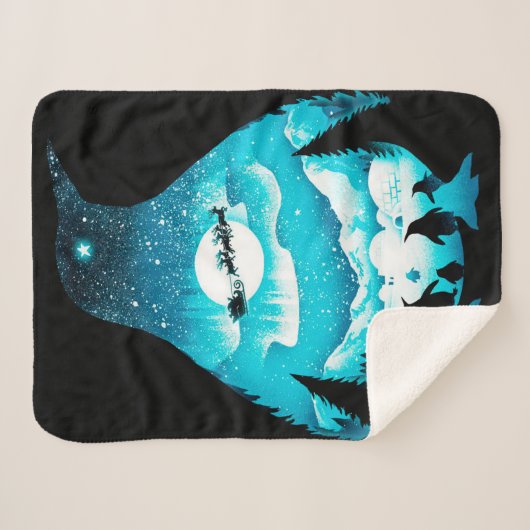 Persoonlijke pinguïn | Verblijfskaart Sherpa Deken (Voorkant (horizontaal))