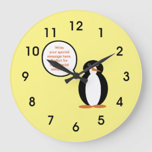 Persoonlijke Pinguïndame Ms. Penguin in Verjaardag Grote Klok