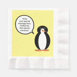 Persoonlijke Pinguïndame Ms. Penguin in Verjaardag Servet
