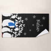 Persoonlijke Pinguïnfamilie Badhanddoek (Badhanddoek)