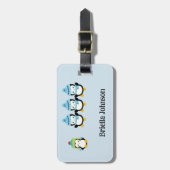 Persoonlijke pinguïns geperst voor de winter aan d bagagelabel (Voorkant verticaal)