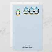 Persoonlijke pinguïns geperst voor de winter briefpapier (Voorkant / Achterkant)