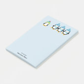 Persoonlijke pinguïns geperst voor de winter post-it® notes (Schuin)