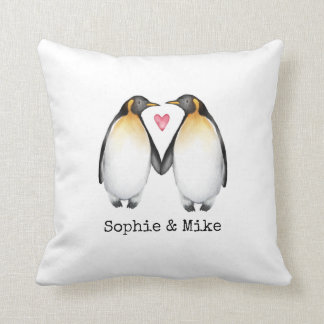 Persoonlijke pinguïns in Love Cushion Kussen