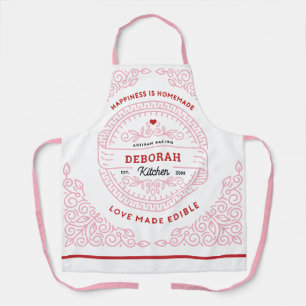 Persoonlijke PINK Geluk is Thuis Gebakken Schort