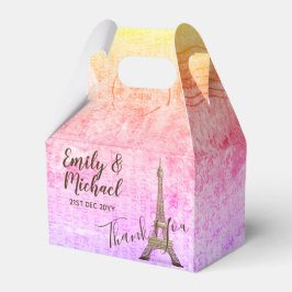 Persoonlijke PINK Perkament Paris Gable Doos Bedankdoosjes