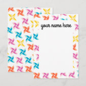 Persoonlijke pinwielnotities bedankkaart (Voorkant / Achterkant)