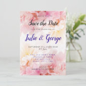 Persoonlijke Pioen Huwelijk Opslaan Datum Kaart (Staand voorkant)