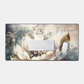 Persoonlijke Pioen Watercolor Bloem Bureaumat (Keyboard & Muis)