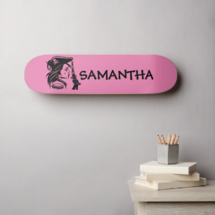 Persoonlijke piraatdame persoonlijk skateboard