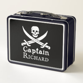 Persoonlijke piraatkapitein Metal Lunchbox
