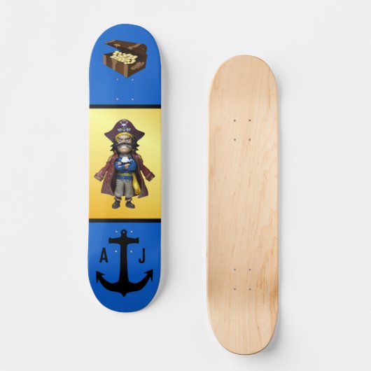 Persoonlijke piraatschatten en anker skateboard (Voorkant)