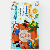 Persoonlijke Piraten Verjaardagsfeest Banner Foto (Verticaal)