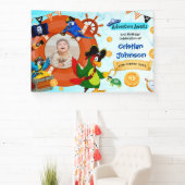 Persoonlijke Piraten Verjaardagsfeest Banner Foto (Insitu)