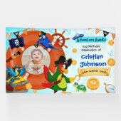 Persoonlijke Piraten Verjaardagsfeest Banner Foto (Horizontaal)