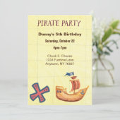 Persoonlijke Piratenfeest Uitnodiging (Staand voorkant)