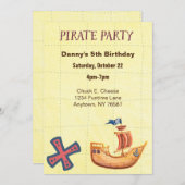 Persoonlijke Piratenfeest Uitnodiging (Voorkant / Achterkant)