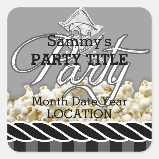 Persoonlijke piratenpartij vierkante sticker (Voorkant)