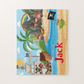 Persoonlijke Piratenschip Kind Naam Puzzel (Verticaal)