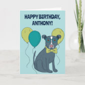 Persoonlijke Pit Bull Puppy met Bril Kaart (Voorkant)