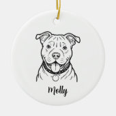 Persoonlijke Pitbull-hond Kerstmis Keramisch Ornament (Voorkant)