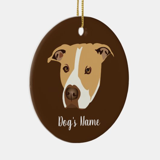 Persoonlijke Pitbull Keramisch Ornament (Rechts)