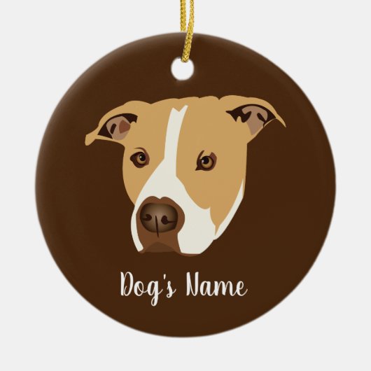 Persoonlijke Pitbull Keramisch Ornament (Voorkant)