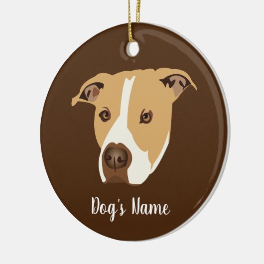 Persoonlijke Pitbull Keramisch Ornament (Links)