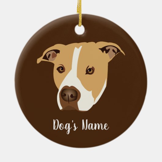 Persoonlijke Pitbull Keramisch Ornament (Achterkant)