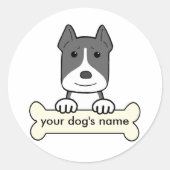 Persoonlijke Pitbull Ronde Sticker (Voorkant)