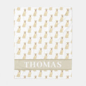 Persoonlijke Pitbull Staffy (lichtbruin) Fleece Deken (Voorkant)