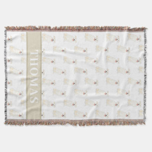 Persoonlijke Pitbull Staffy (Wit)  Deken