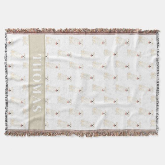 Persoonlijke Pitbull Staffy (Wit)  Deken (Voorkant)