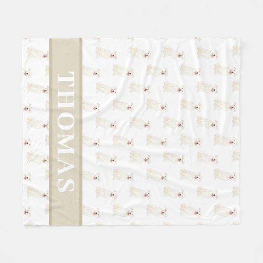 Persoonlijke Pitbull Staffy (Wit)  Fleece Deken (Voorkant (Horizontaal))