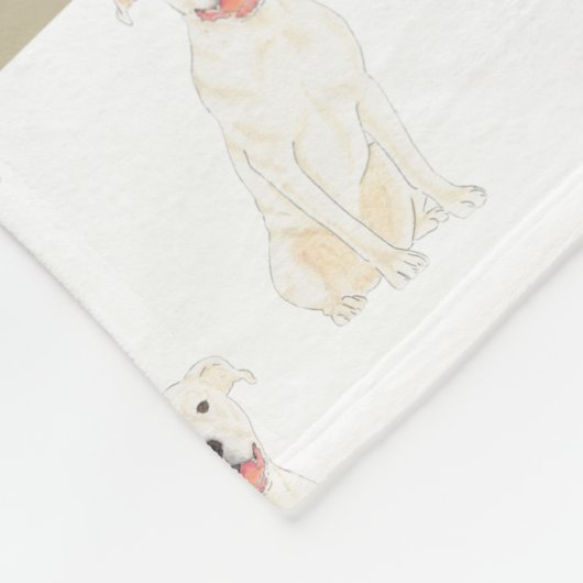 Persoonlijke Pitbull Staffy (Wit)  Fleece Deken (Hoek)