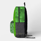 Persoonlijke Pixel Gamer Groene Controller Print Bedrukte Rugzak (Rechts)