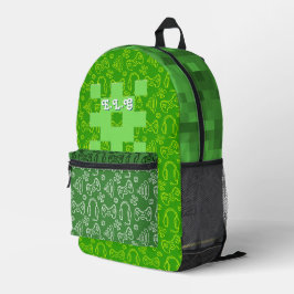 Persoonlijke Pixel Gamer Groene Controller Print Bedrukte Rugzak