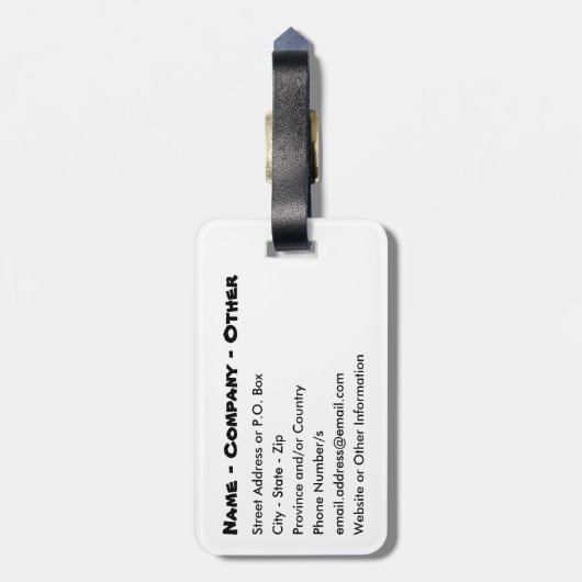 Persoonlijke Pizza Bagagelabel (Achterkant verticaal)