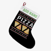 Persoonlijke Pizza Ugly KerstSweater Grote Kerstsok (Voorkant (Hangend))