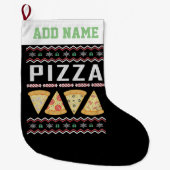 Persoonlijke Pizza Ugly KerstSweater Grote Kerstsok (Voorkant)