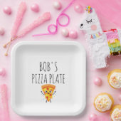 Persoonlijke pizzabord papieren bordje (Feest)