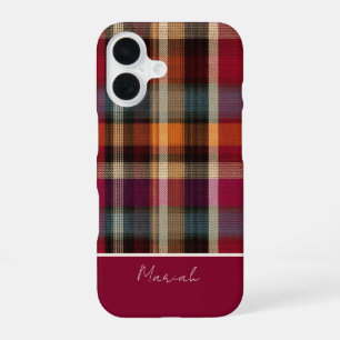 Persoonlijke Plaid Hoes voor Telefoon iPhone 16 Hoesje