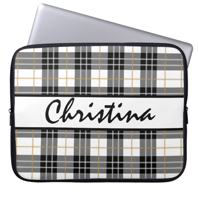 Persoonlijke Plaid Laptop Sleeve (Voorkant)