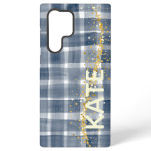 Persoonlijke Plaid Samsung Galaxy Hoes met Naam